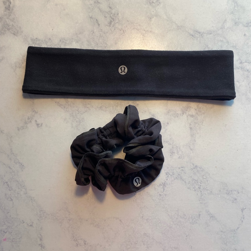 lululemon athletica Black Headband and Scrunchie Set